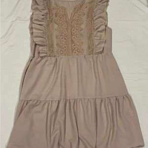 SHEIN Curve 2XL Beige Dress